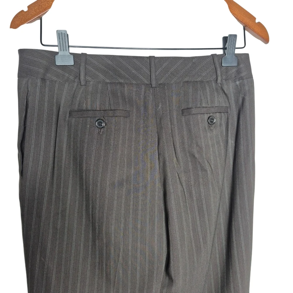 Ann Taylor Brown Pinstripe Wool Blend Dress Pants Size 4 - Picture 5 of 7